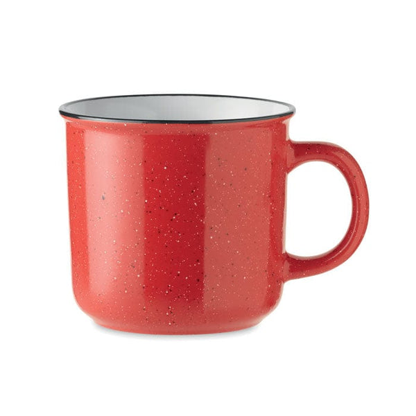 Tazza vintage in ceramica 400 ml rosso - personalizzabile con logo