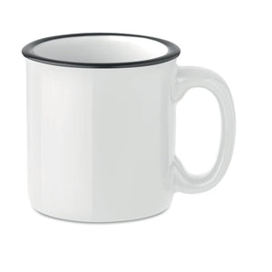 Tazza vintage in ceramica Bianco - personalizzabile con logo