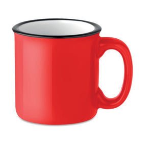 Tazza vintage in ceramica Rosso - personalizzabile con logo