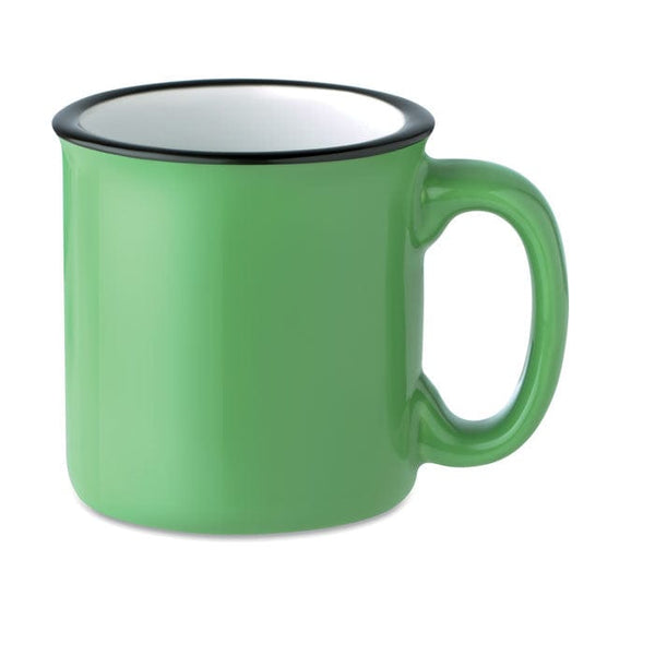 Tazza vintage in ceramica verde - personalizzabile con logo