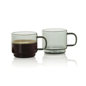 Tazzine da caffè AdHoc Impact da 70 ml, set da 2 pezzi trasparente - personalizzabile con logo