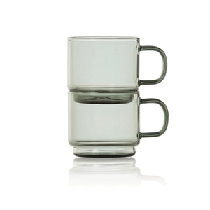 Tazzine da caffè AdHoc Impact da 70 ml, set da 2 pezzi trasparente - personalizzabile con logo