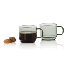 Tazzine da caffè AdHoc Impact da 70 ml, set da 2 pezzi trasparente - personalizzabile con logo
