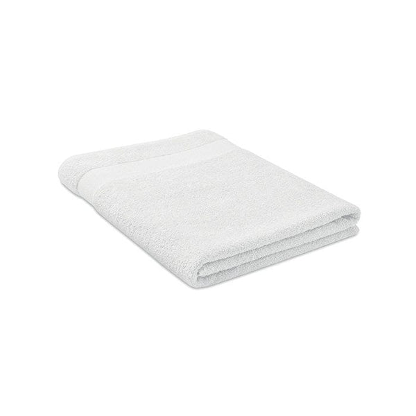Telo in cotone org. 180x100 Bianco - personalizzabile con logo