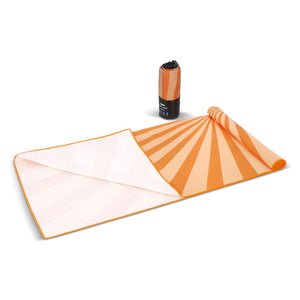 Telo mare asciugatura rapida in R-PET 100×180 cm, sublimazione Arancione - personalizzabile con logo