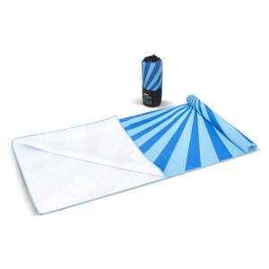 Telo mare asciugatura rapida in R-PET 100×180 cm, sublimazione Blu - personalizzabile con logo