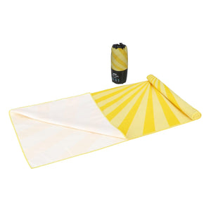 Telo mare asciugatura rapida in R-PET 100×180 cm, sublimazione Giallo - personalizzabile con logo