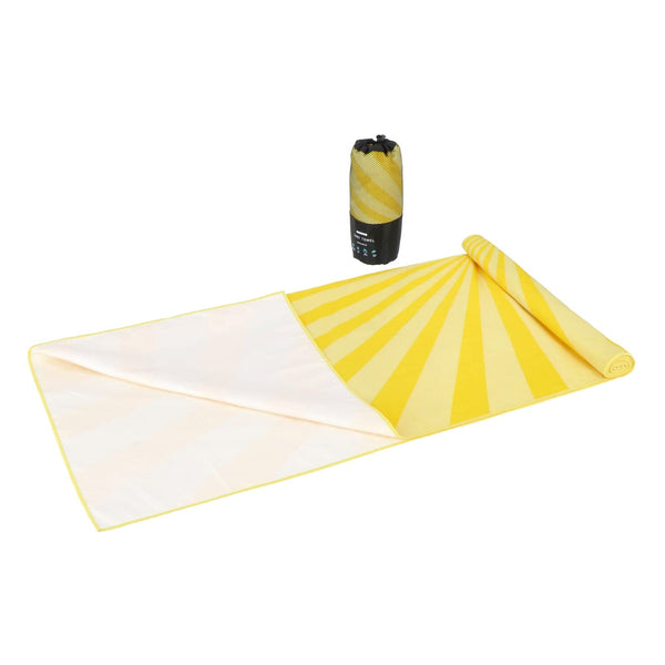 Telo mare asciugatura rapida in R-PET 100×180 cm, sublimazione Giallo - personalizzabile con logo