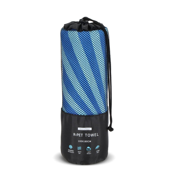 Telo mare asciugatura rapida in R-PET 100×180 cm, sublimazione - personalizzabile con logo