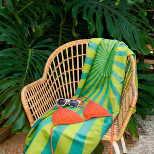 Telo mare asciugatura rapida in R-PET 100×180 cm, sublimazione - personalizzabile con logo