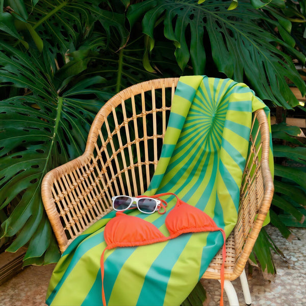 Telo mare asciugatura rapida in R-PET 100×180 cm, sublimazione - personalizzabile con logo