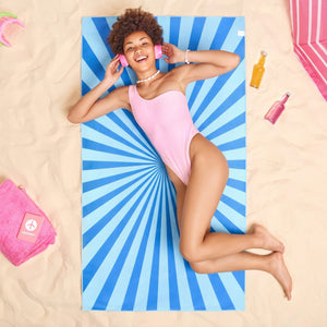 Telo mare asciugatura rapida in R-PET 100×180 cm, sublimazione - personalizzabile con logo