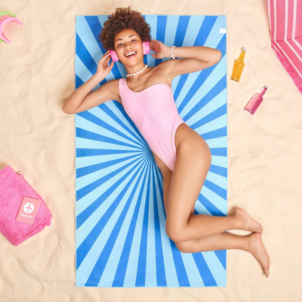Telo mare asciugatura rapida in R-PET 100×180 cm, sublimazione - personalizzabile con logo