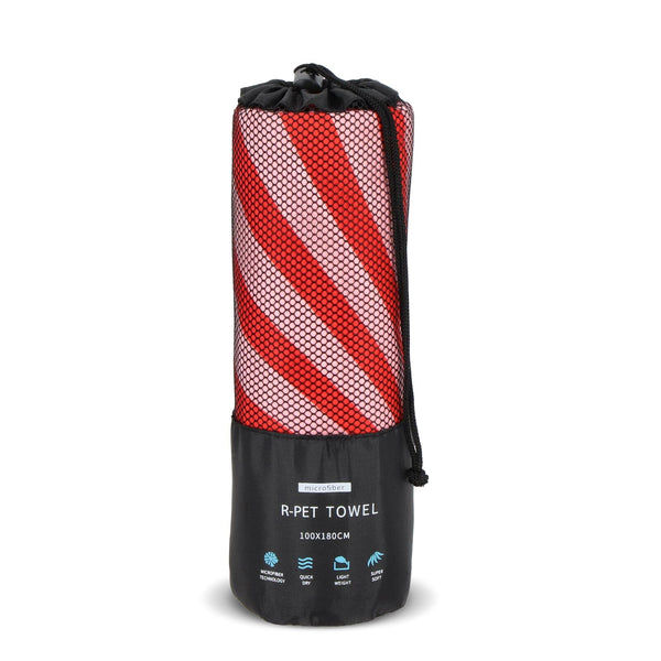 Telo mare asciugatura rapida in R-PET 100×180 cm, sublimazione - personalizzabile con logo