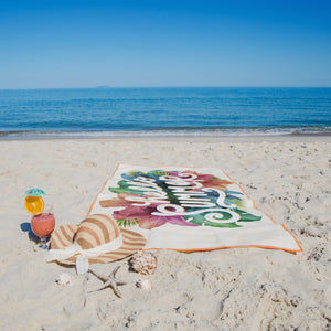 Telo mare asciugatura rapida in R-PET 100×180 cm, sublimazione - personalizzabile con logo