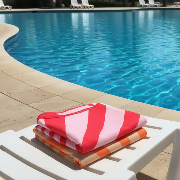 Telo mare asciugatura rapida in R-PET 100×180 cm, sublimazione - personalizzabile con logo