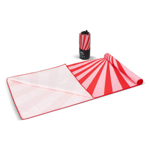 Telo mare asciugatura rapida in R-PET 100×180 cm, sublimazione Rosso - personalizzabile con logo
