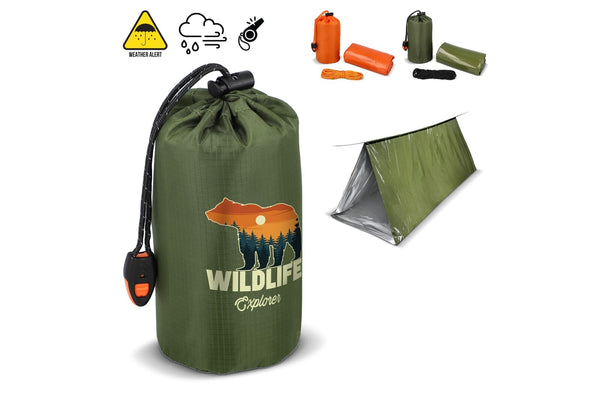 Tenda compatta da emergenza per la sopravvivenza all'aperto - personalizzabile con logo