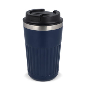 Termo caffè da asporto in acciaio inossidabile riciclato 400 ml blu navy - personalizzabile con logo