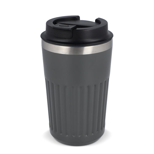 Termo caffè da asporto in acciaio inossidabile riciclato 400 ml Grigio - personalizzabile con logo