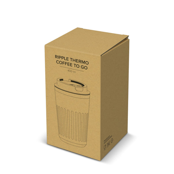 Termo caffè da asporto in acciaio inossidabile riciclato 400 ml - personalizzabile con logo