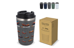 Termo caffè da asporto in acciaio inossidabile riciclato 400 ml - personalizzabile con logo