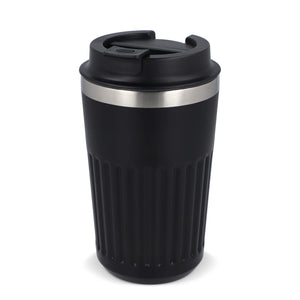Termo caffè da asporto in acciaio inossidabile riciclato 400 ml Nero - personalizzabile con logo