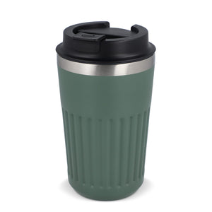 Termo caffè da asporto in acciaio inossidabile riciclato 400 ml verde calce - personalizzabile con logo