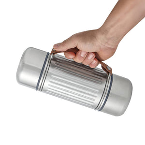 Termos Duo Explorer Black+Blum 1L grigio - personalizzabile con logo