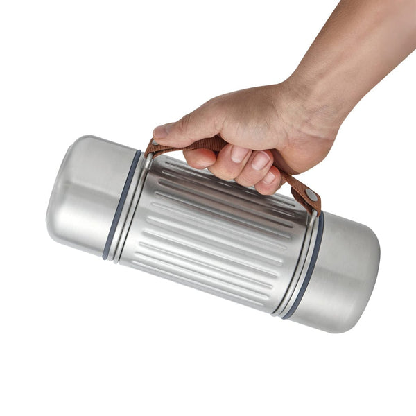 Termos Duo Explorer Black+Blum 1L grigio - personalizzabile con logo