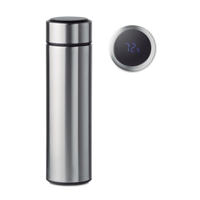 Thermos con termometro touch color argento - personalizzabile con logo