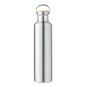 Thermos doppio strato 1L color argento - personalizzabile con logo