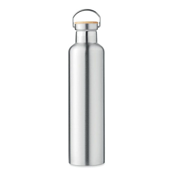 Thermos doppio strato 1L color argento - personalizzabile con logo