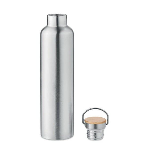 Thermos doppio strato 1L color argento - personalizzabile con logo