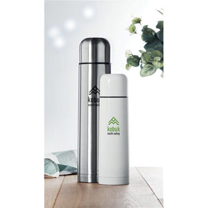 Thermos doppio strato 1Ll color argento - personalizzabile con logo