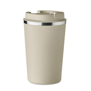 Thermos doppio strato 350 ml in acciaio inossidabile beige - personalizzabile con logo