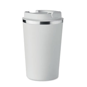 Thermos doppio strato 350 ml in acciaio inossidabile bianco - personalizzabile con logo