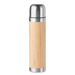 Thermos doppio strato bamboo beige - personalizzabile con logo