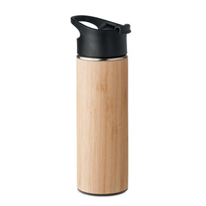 Thermos in bamboo 450ml beige - personalizzabile con logo