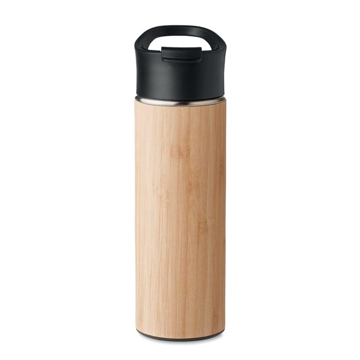 Thermos in bamboo 450ml beige - personalizzabile con logo
