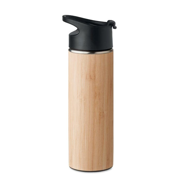 Thermos in bamboo 450ml beige - personalizzabile con logo