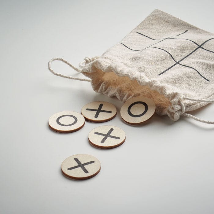 Tic tac toe in legno beige - personalizzabile con logo