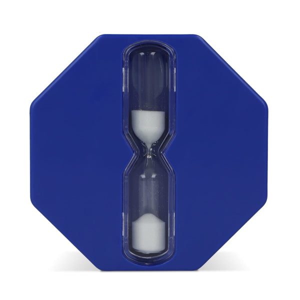 Timer doccia Esagono - 5min Blu - personalizzabile con logo