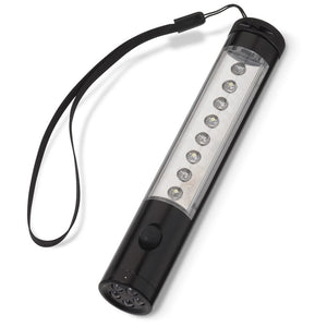 Torcia con magnete Alu 5+8 LED Nero - personalizzabile con logo