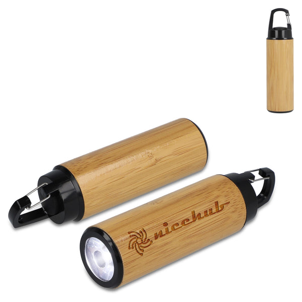 Torcia di bambù con clip natural - personalizzabile con logo