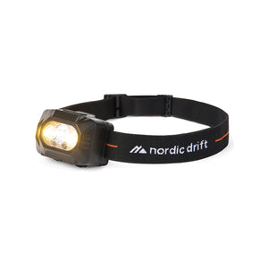 Torcia frontale ad alte prestazioni Nordic Drift Everest nero - personalizzabile con logo