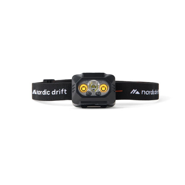 Torcia frontale ad alte prestazioni Nordic Drift Everest nero - personalizzabile con logo