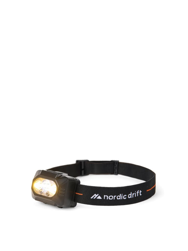 Torcia frontale ad alte prestazioni Nordic Drift Everest nero - personalizzabile con logo