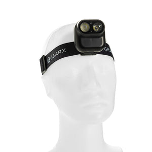 Torcia frontale Gear X rPlastica RCS e sensore di movimento nero - personalizzabile con logo
