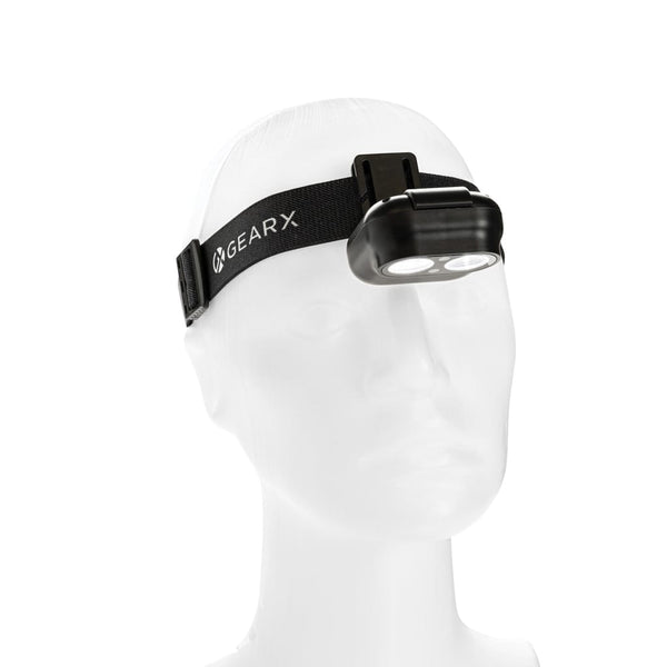 Torcia frontale Gear X rPlastica RCS e sensore di movimento nero - personalizzabile con logo